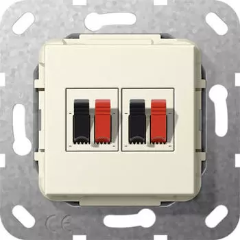 Аудиорозетка 2-местная Gira System 55 кремовый глянцевый 569301