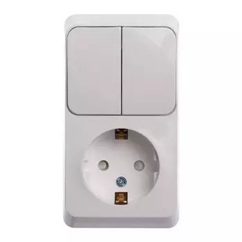 Блок розетка-выключатель Schneider Electric Этюд белый BPA16-202B