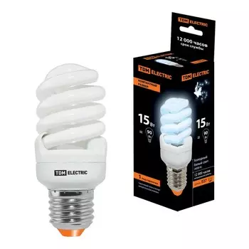 Лампа энергосберегающая TDM Electric E27 15W 4000K матовая SQ0323-0186