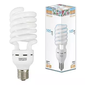 Лампа люминесцентная TDM Electric Народная E40 105W 6500K матовая SQ0347-0048