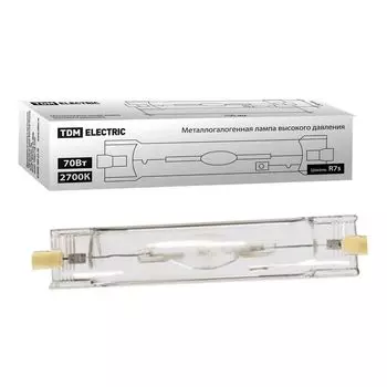 Лампа металлогалогенная TDM Electric Rх7s 70W 2700K прозрачная SQ0325-0011