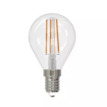Лампа светодиодная филаментная диммируемая Uniel E14 9W 4000K прозрачная LED-G45-9W/4000K/E14/CL/DIM GLA01TR UL-00005192
