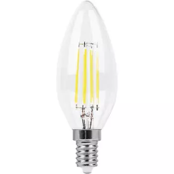 Лампа светодиодная филаментная Feron E14 9W 2700K Свеча Прозрачная LB-73 25956