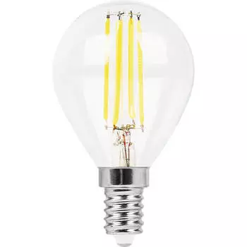 Лампа светодиодная филаментная Feron E14 9W 4000K Шар Прозрачная LB-509 38002