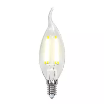 Лампа светодиодная филаментная Uniel E14 6W 3000K прозрачная LED-CW35-6W/WW/E14/CL GLA01TR UL-00002199