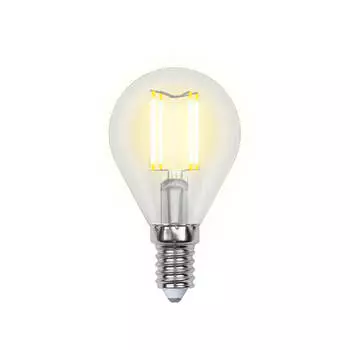 Лампа светодиодная филаментная Uniel E14 6W 3000K прозрачная LED-G45-6W/WW/E14/CL UL-00000197