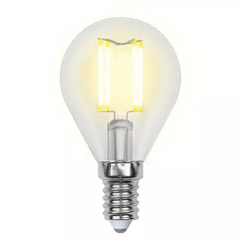 Лампа светодиодная филаментная Uniel E14 6W 4000K прозрачная LED-G45-6W/NW/E14/CL GLA01TR UL-00002207