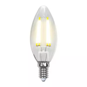 Лампа светодиодная филаментная Uniel E14 7,5W 3000K прозрачная LED-C35-7,5W/WW/E14/CL GLA01TR UL-00003245