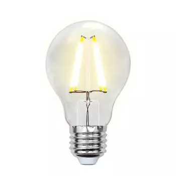 Лампа светодиодная филаментная Uniel E27 8W 4000K прозрачная LED-A60-8W/NW/E27/CL PLS02WH UL-00001372