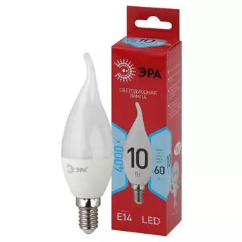 Лампа светодиодная ЭРА E14 10W 4000K матовая LED BXS-10W-840-E14 R Б0051849