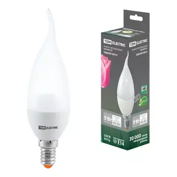 Лампа светодиодная TDM Electric Е14 5W 3000K прозрачная SQ0340-0015