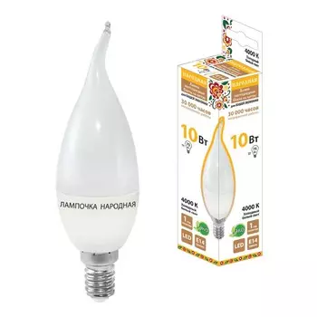 Лампа светодиодная TDM Electric Народная Е14 10W 4000K матовая SQ0340-1600
