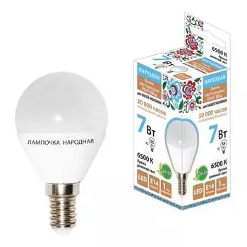 Лампа светодиодная TDM Electric Народная Е14 7W 6500K матовая SQ0340-1549