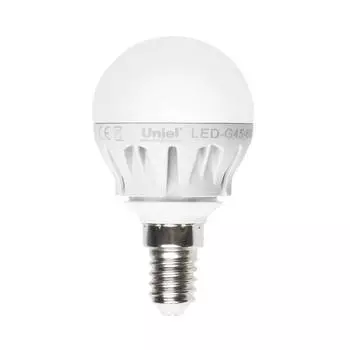 Лампа светодиодная Uniel E14 6W 4500K матовая LED-G45-6W/NW/E14/FR ALM01WH 08138