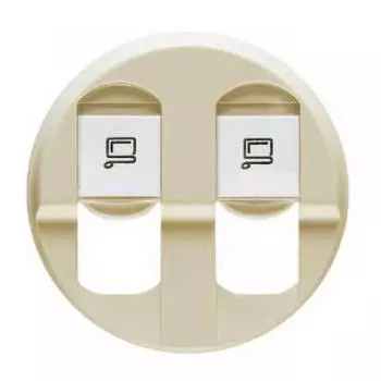 Лицевая панель Legrand Celiane розетки компьютерной 2хRJ45 слоновая кость 066236