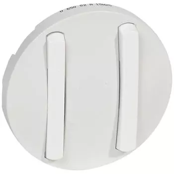 Лицевая панель Legrand Celiane выключателя двухклавишного белая 065002