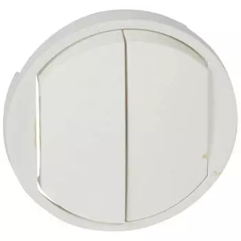 Лицевая панель Legrand Celiane выключателя двухклавишного белая 068002