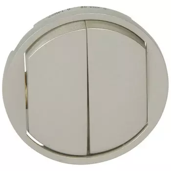 Лицевая панель Legrand Celiane выключателя двухклавишного титановая 068302