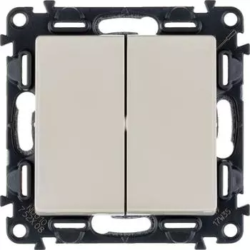 Переключатель двухклавишный Legrand Valena Life 10А 250В слоновая кость 752508