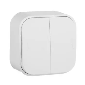 Переключатель двухклавишный на 2 направления Legrand Quteo 10A 250V белый 782206