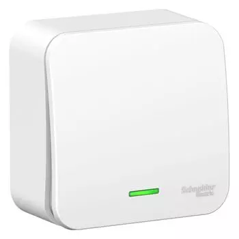 Переключатель одноклавишный проходной Schneider Electric Blanca 10A 250V с подсветкой белый BLNVA106111
