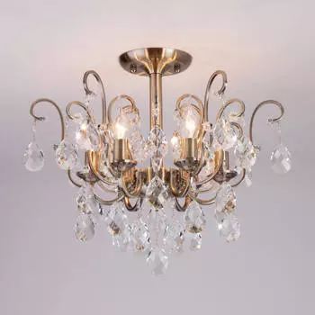 Подвесная люстра Eurosvet 10022/6 античная бронза/прозрачный хрусталь Strotskis