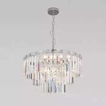 Подвесная люстра Eurosvet Elegante 10130/8 хром/прозрачный хрусталь Strotskis