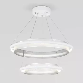 Подвесной светодиодный светильник Eurosvet Imperio 90241/2 белый/ серебро Smart