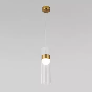 Подвесной светодиодный светильник Eurosvet Lumen 50244/1 Led латунь/прозрачный