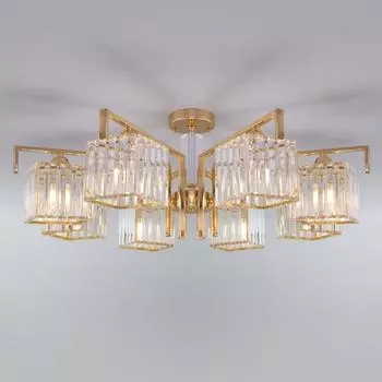 Потолочная люстра Eurosvet April 10126/8 золото/прозрачный хрусталь Strotskis Smart