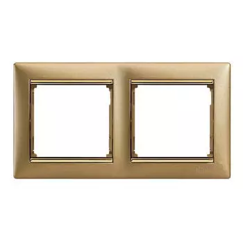 Рамка 2-постовая Legrand Valena матовое золото 770302