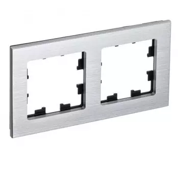Рамка 2-постовая Schneider Electric AtlasDesign Nature серебро ATN312102