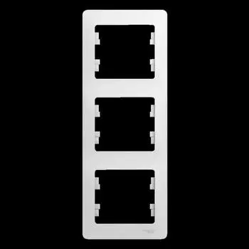 Рамка 3-постовая Schneider Electric Glossa белая GSL000107