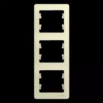 Рамка 3-постовая Schneider Electric Glossa бежевая GSL000207