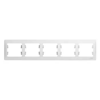 Рамка 5-постовая Schneider Electric Glossa белая GSL000105