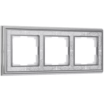 Рамка на 3 поста хром/белый Werkel W0031431 4690389159428