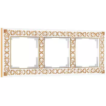 Рамка на 3 поста Werkel Antik белое золото W0031523 4690389158254