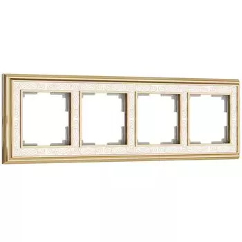 Рамка на 4 поста Werkel Palacio Gracia (золото/белый) W0041429 4690389159435