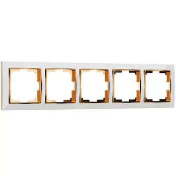 Рамка на 5 постов Werkel Snabb белый/золото W0051933 4690389161049