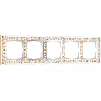 Рамка Werkel Antik на 5 постов белое золото W0051523 4690389158292