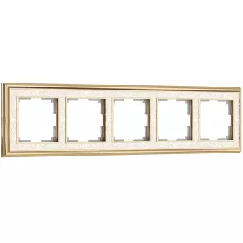 Рамка Werkel Palacio Gracia на 5 постов золото/белый W0051429 4690389159466