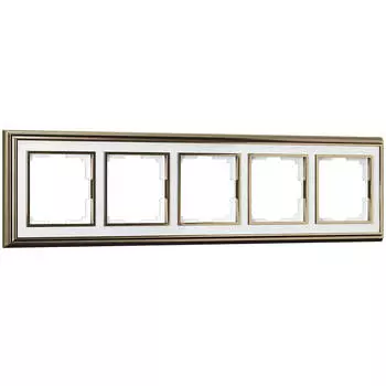 Рамка Werkel Palacio на 5 постов бронза/белый WL17-Frame-05 4690389103759