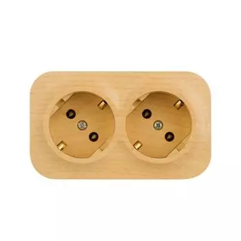 Розетка 2х2К+З Legrand Quteo 16A 250V дерево 782293