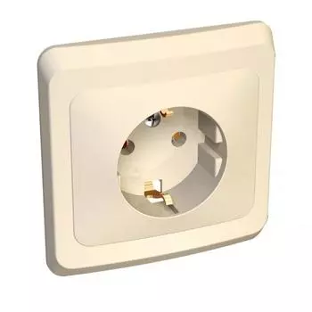 Розетка 2К+З Schneider Electric Этюд 16A 250V кремовая PC16-003K