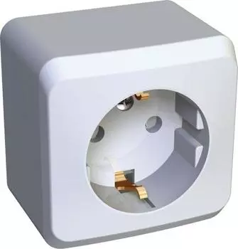 Розетка 2К+З Schneider Electric Этюд 16A 250V со шторками белая PA16-004B