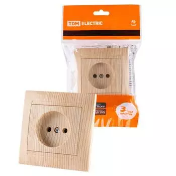 Розетка 2P TDM Electric Лама сосна SQ1815-0322
