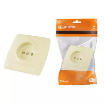 Розетка 2P TDM Electric Онега со шторками слоновая кость SQ1805-0039