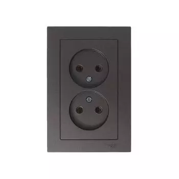 Розетка двойная 2К Schneider Electric AtlasDesign 16A 250V мокко ATN000620