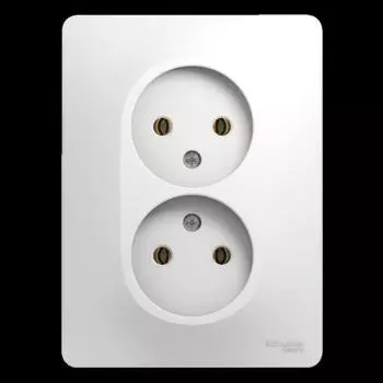 Розетка двойная 2К Schneider Electric Glossa 16A 250V белая GSL000120