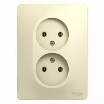 Розетка двойная 2К Schneider Electric Glossa 16A 250V бежевая GSL000220